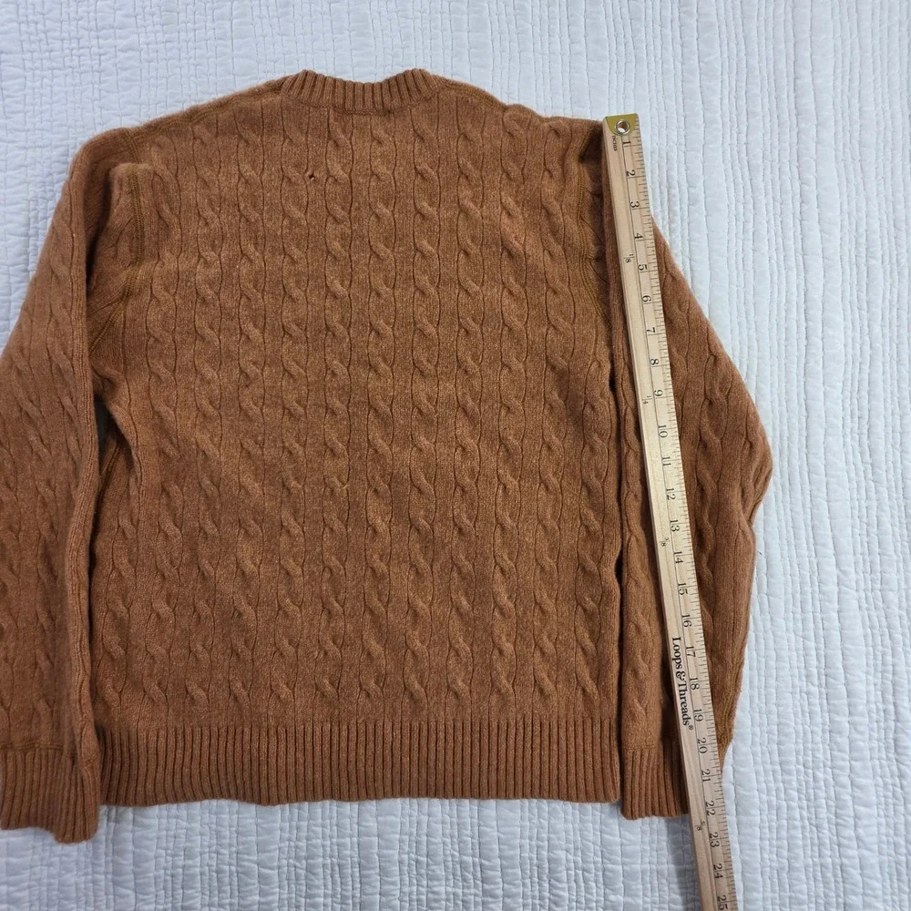 Banana Republic Angora Cashmere Wool Cable Knit Sweater Camel Mens M Flawed